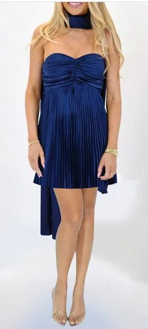 SHEIN Tube Strapless Mini Dress with Scarf thumbnail 1