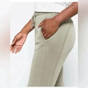 Free People Movement Back Into It Tapered Modal Olive Green Pants M thumbnail 14