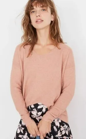 Madewell‎ Heather Rose Pink Scoop Neck Kimball Pullover Sweater - Large thumbnail 1