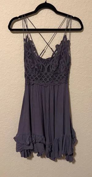 Free People Purple Lace Bodice Strappy Cami thumbnail 1