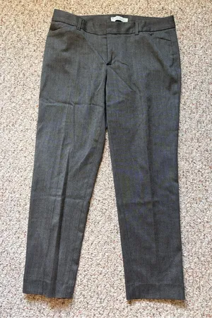 Gap Slim Cropped Pants gray stretch business casual 25” inseam mid rise trousers thumbnail 1
