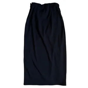 Abercrombie & Fitch‎ Black Draped Wrap Midi Skirt XS Elastic Waist Lined Stretch thumbnail 9