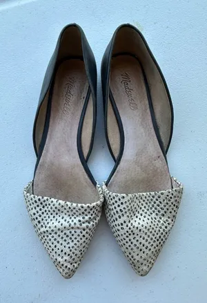 Madewell Marisa F1858 Spotted Calf Hair Pointed Toe Leather d'Orsay Flats 8.5 thumbnail 1