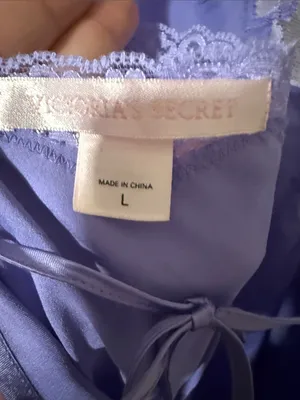 Victoria Secret Lavender Satin Lace Trim Slip Dress large thumbnail 3