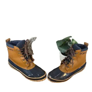 Sporto Women’s Beige Leather Insulated Lace-Up Duck Rain Boots Size 6 thumbnail 3