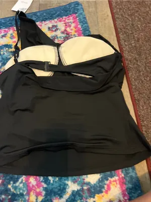 NWT Charlie suede London Black Draped Lace-Trim Top thumbnail 11