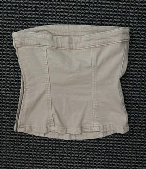Mango Strapless Denim Top thumbnail 6