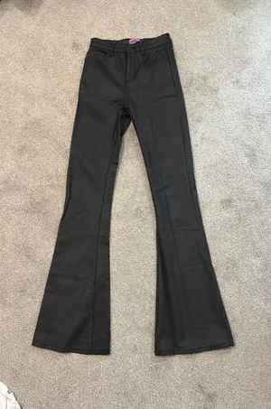 Edikted Leather Flare Pants thumbnail 1