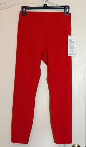 Lululemon Wunder Train No Line HR Tight 25 inch. SZ 8 SOLD OUT Oxford Red thumbnail 1
