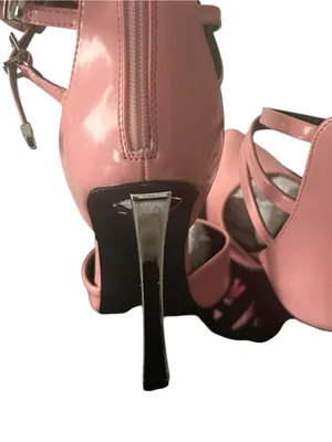 Liliana Pink Patent Pointed-Toe Strappy Heels thumbnail 8