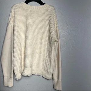 Madewell Stitchmix Cropped Pullover Sweater Womens Size Small Cream‎ Soft thumbnail 7
