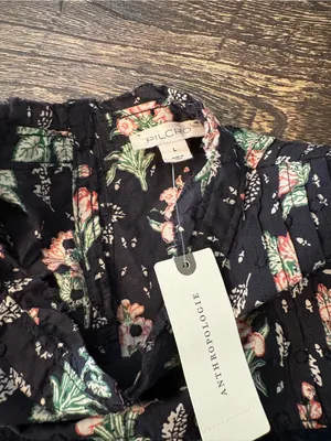 Anthropologie Pilcro Swing Mini Dress Womens Large Black Floral NWT Lace thumbnail 10