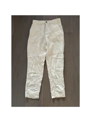 Old Navy Beige Linen Gauze Pants Size 0 thumbnail 2
