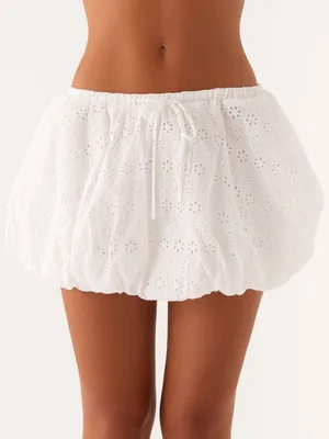 Peppermayo White Eyelet Bubble Mini Skirt thumbnail 1