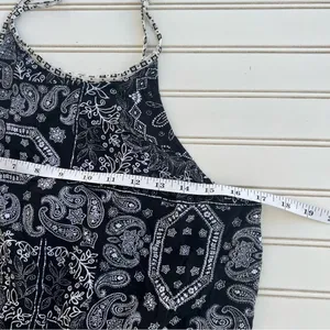 Loom & Thread Jumpsuit Large Paisley Patchwork Black White Boho Halter‎ Neck thumbnail 9