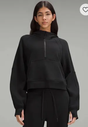 Lululemon Black Cropped Scuba Hoodie Half-Zip thumbnail 1
