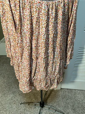Lane Bryant Womens Plus Sz 26/28 Peasant Blouse Batwing Square Neck Ditsy Floral thumbnail 8