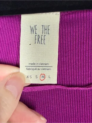 Free People We The Free Purple On Rewind Micro Rib Ruffle Long Sleeve Top thumbnail 3