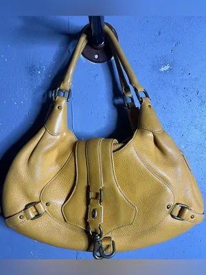 Cole Haan Beige Yellow Pebble Leather Purse Bag thumbnail 2
