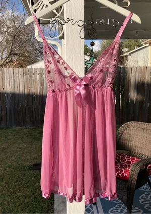 Dusty rose Sequined Intimate lingerie Top XL thumbnail 1