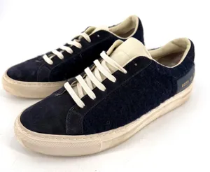 Common Projects Tournament Low Sneakers Womens 38‎ Navy Wool Leather Minimalist thumbnail 1