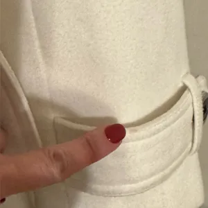 Off white Calvin Klein single breast belted button trench style coat thumbnail 4