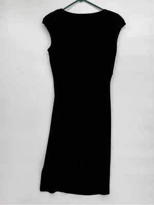 Lauren Ralph Lauren Black Cap-Sleeve Faux-Wrap Midi Dress thumbnail 4
