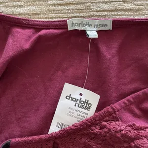 Charlotte Russe Maroon/ Burgundy and Black Lace Bodysuit Size Small thumbnail 4