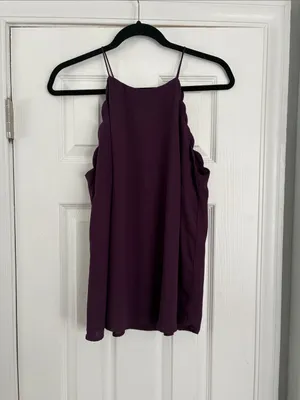 PAPERMOON Yanet Scallop Detail Blouse Halter Cami Tank Top Size Large thumbnail 2