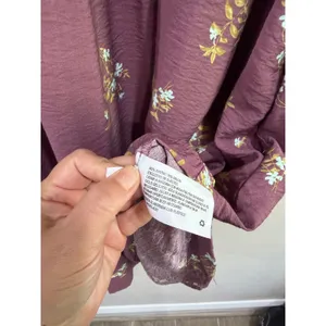 A New Day Plum Floral Smocked Long Sleeve Mini Dress XL Purple Boho Pockets thumbnail 6