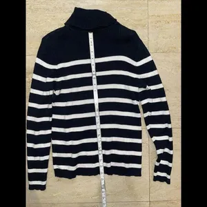 Vtg Lauren Ralph Lauren Womens Medium Cotton Knit Turtleneck Sweater‎ Striped thumbnail 4