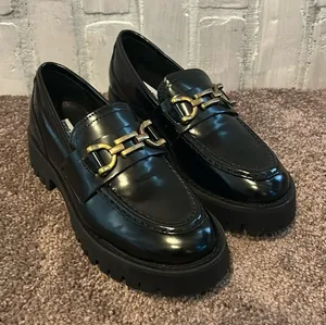 Steve Madden Lyanna black buckle loafers Y2K style NWOT thumbnail 1