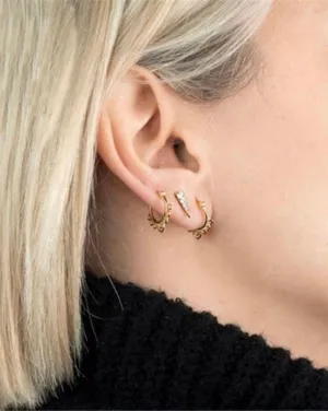 Hollow Flower Hoop Earrings for Women thumbnail 3