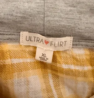 Ultra Flirt Yellow Plaid Hooded Flannel Button-Down Shirt Size XL - NWOT thumbnail 7