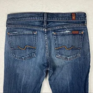 7 For All Mankind Y2K Vintage Medium‎ Wash Bootcut Jean thumbnail 6