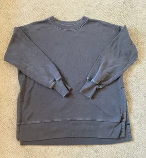 Aerie Oversized Gray Crew Neck Sweatshirt thumbnail 1