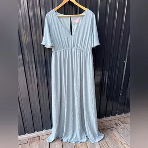 Show Me Your Mumu Emily Empire Waist Maxi Dress XL Blue Bridesmaid Wedding Guest thumbnail 4