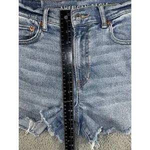 American Eagle Denim Shorts Women 8 Highest Rise 90s Boyfriend Raw Hem Festival thumbnail 5