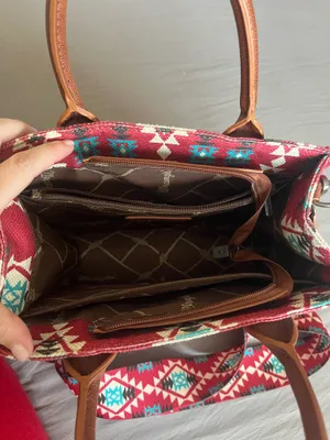 Wrangler Canvas Southwestern Print Tote Crossbody Small thumbnail 3