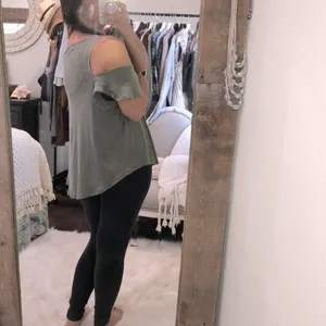 Altar'd State size medium olive green boho top thumbnail 4