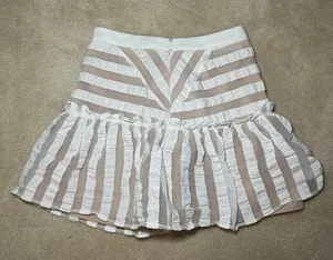 Nude & White Mini Skirt | Size Small thumbnail 2