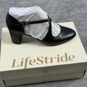 LifeStride Size-9M Womens Tracy Black Faux Leather Strappy Block Heel Pump thumbnail 3