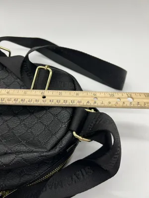 Steve Madden Backpack Womens Mini Black Logo Polyurethane Zip Adjustable Straps thumbnail 9