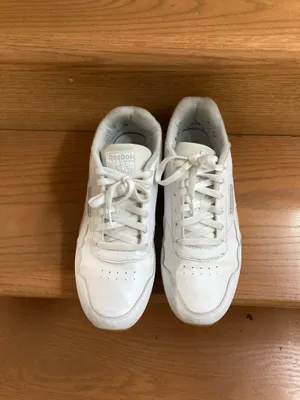 Reebok Classic White 90s Style Casual Shoes with Tan Bottoms thumbnail 5
