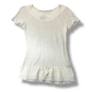 Lauren Ralph Lauren 100% Linen Knit‎ Top L White Pullover Coastal Resort Summer thumbnail 3