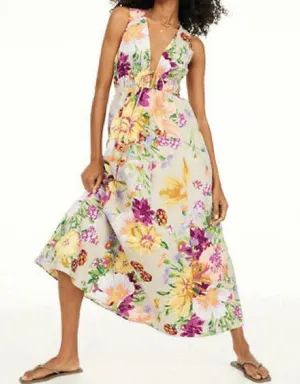 H&M Floral Summer Linen‎ Blend Maxi Dress Midi/Maxi Long thumbnail 1