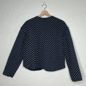 Old Navy Women's NWT Black Geometric Quilted Bomber Jacket Zip Front Size Medium thumbnail 5