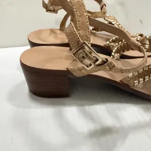Jack Rogers Shoes Womens Size 9 Beige Cork Thong Sandals Medallion Block Heel thumbnail 5