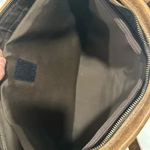 Brown faux Leather Shoulder Bag Executive Tote handbag computer bag Full Zip Top thumbnail 9