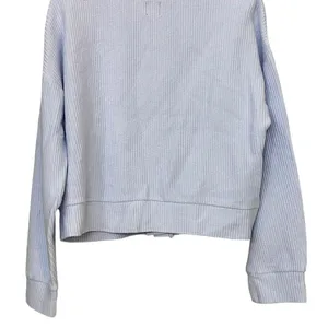 GAP Cardigan Light Blue Ribbed Knit Button Front Cropped V Neck Women's Size L‎ thumbnail 6